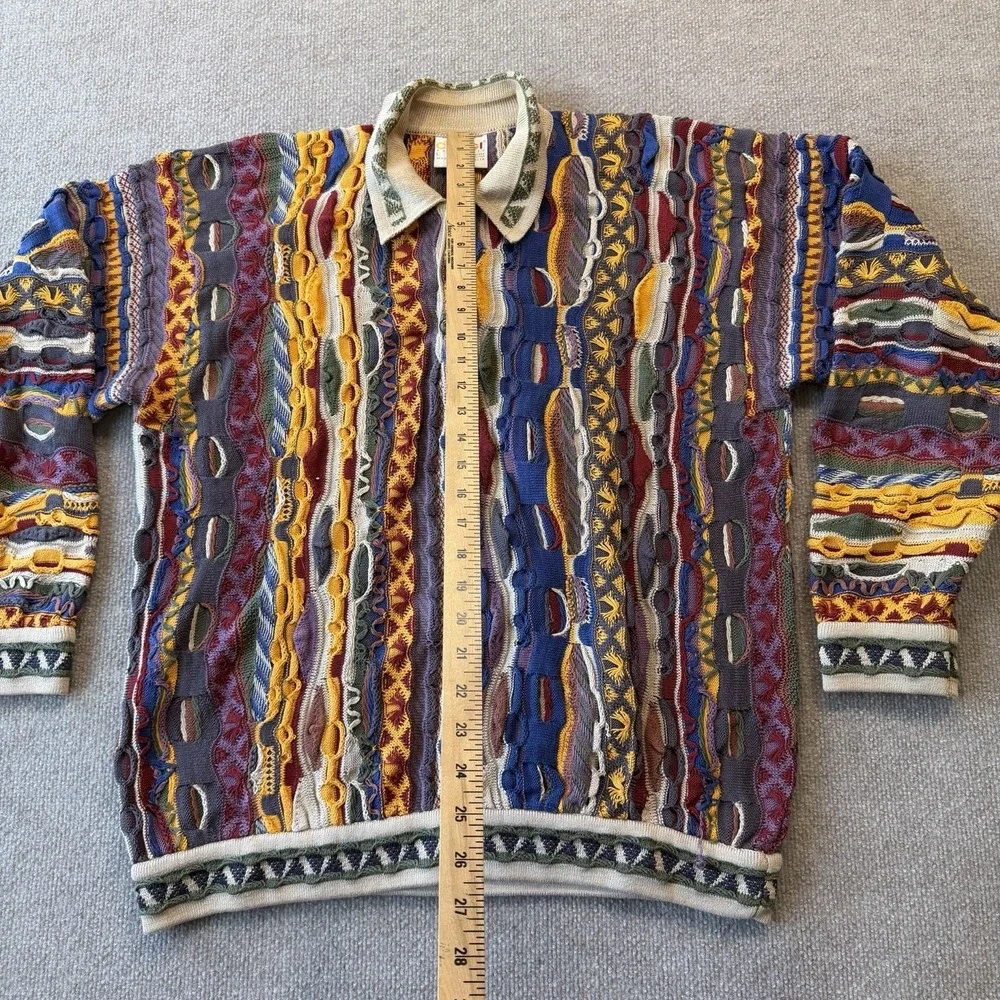 COOGI 100% Cotton Large Sweater Made in AUSTRALIA Multi Colored - Picture 3 of 9